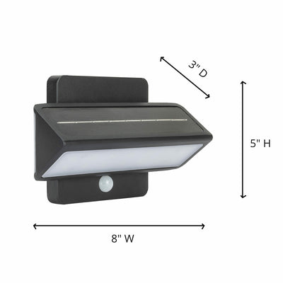 2PK Architectural Solar Wall Accent Light with Motion Sensor, 120 Lumens, 1.2W, 2700 CCT, Black or Bronze Finish