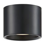 Dual Voltage LED Flush Mount Ceiling Light, 1200 Lumens, 15W, 3000K, 120-277V, Black Finish, Reel Collection