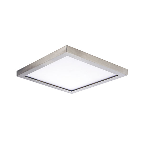 5" LED Square Flush Mount, 930 Lumens, 12W, 3000K CCT, 120V, Black, White, or Satin Nickle Finish