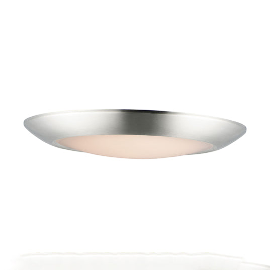 13" LED Diverse Flush Mount, 2,250 Lumens, 24W, 3000K CCT, 120V, White or Satin Nickel Finish