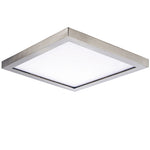 7" LED Square Wafer Surface Mount, 1,250 Lumens, 15W, 3000K CCT, 120V, Black, White, Bronze, or Satin Nickle Finish