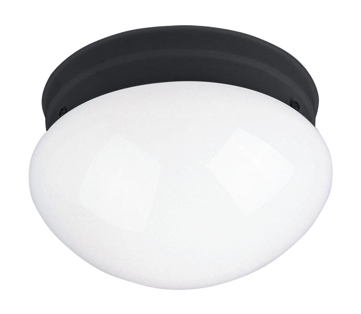 Essentials 1-Light Flush Mount Ceiling Light, Black Finish