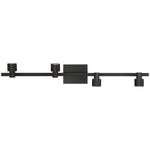 4 Light Adjustable LED Track, 2000 Lumens, Matte Black Finish, 120V