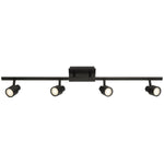 4 Light Adjustable LED Track, 2000 Lumens, Matte Black Finish, 120V