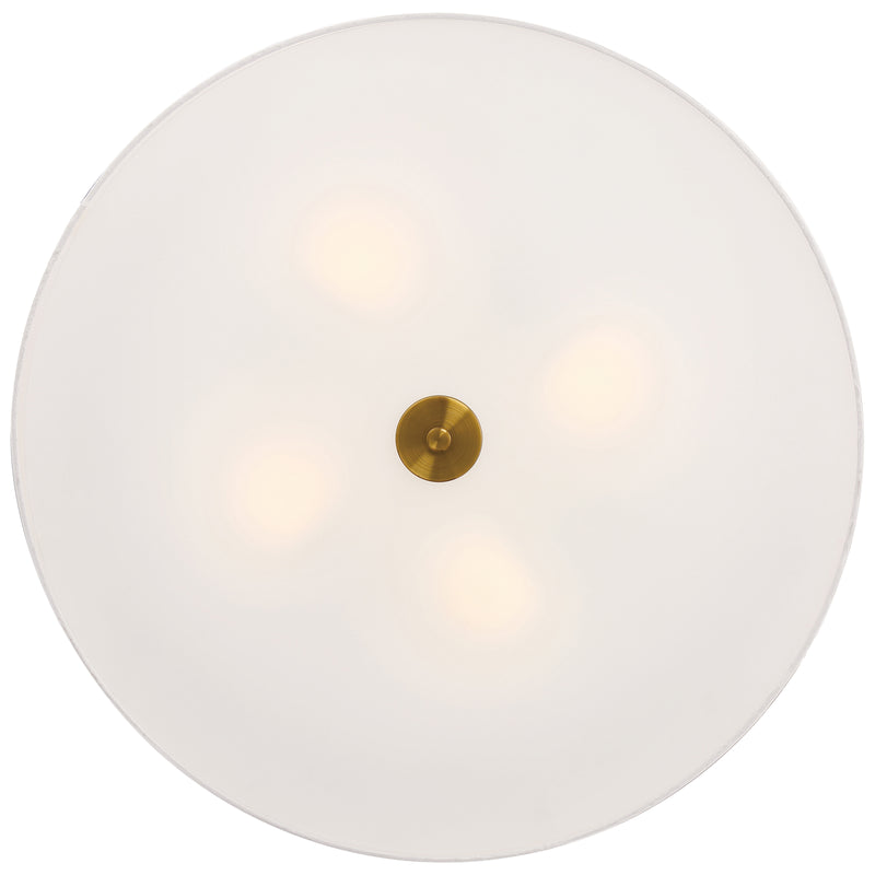 LED Flush Mount Ceiling Light, 34W, 120V, Antique Brushed Brass Finish, Mid Town Collection