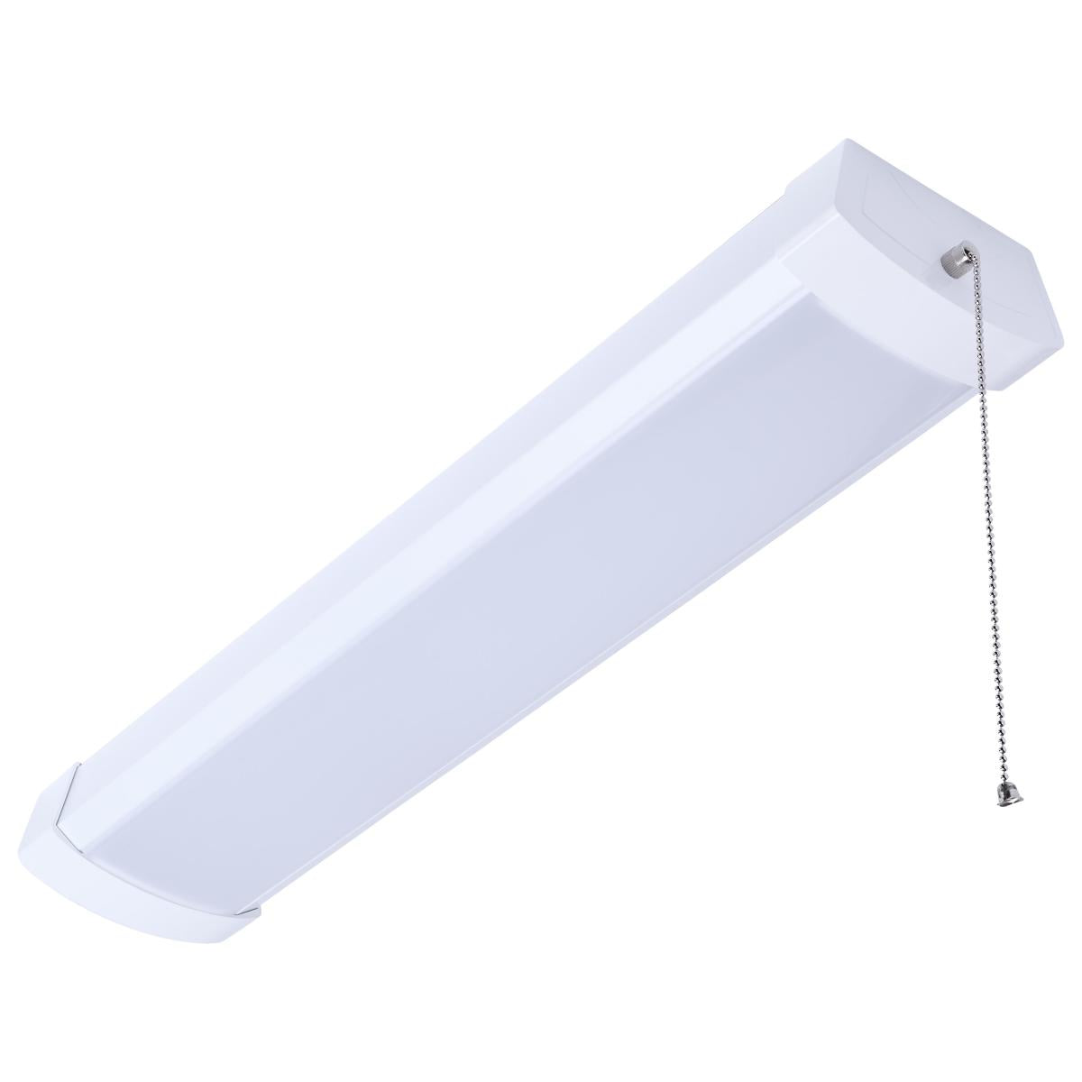 LED 2 Foot Ceiling Wrap with Pull Chain; 20 Watts; 27K/30K/35K/40K/50K CCT Selectable; White Finish; 120 Volt