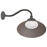 LED Gooseneck Fixture, Wattage and CCT Selectable, 5500 Lumen Max, Integrated Photocell, 120-277V, Finish Bronze