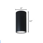 6" LED Architectural Cylinder Light Fixture, 2200 Lumens, 25W, CCT Selectable, 120-277V, Black Finish