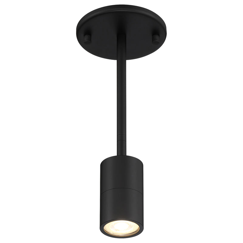 1 Light LED Wall Or Ceiling Spotlight, 6W, 120V, Matte Black Finish, Cafe Dual Mount Collection