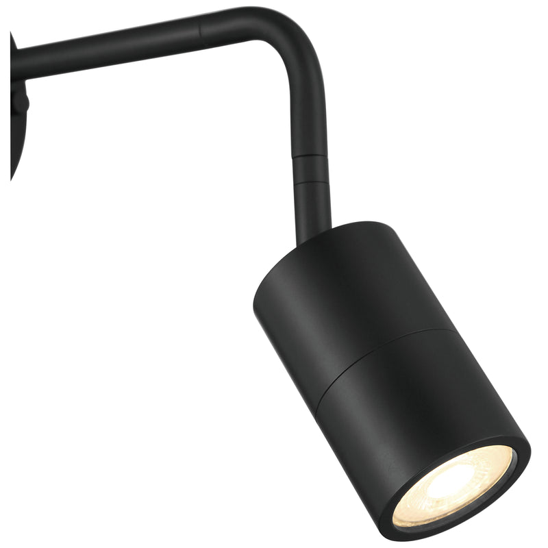 1 Light LED Wall Or Ceiling Spotlight, 6W, 120V, Matte Black Finish, Cafe Dual Mount Collection