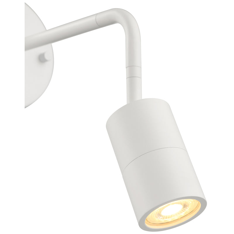 1 Light LED Wall Or Ceiling Spotlight, 500 Lumens, 6W, 3000K, 120V, Matte White Finish,Cafe Dual Mount Collection