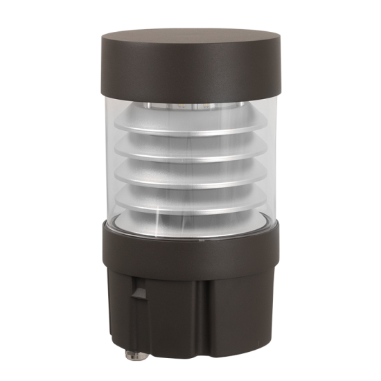 LED SPEC-SELECT™ Bollard Round, Flat Top, Louver, 2860 Lumen Max, Wattage and CCT Selectable, 120-277V