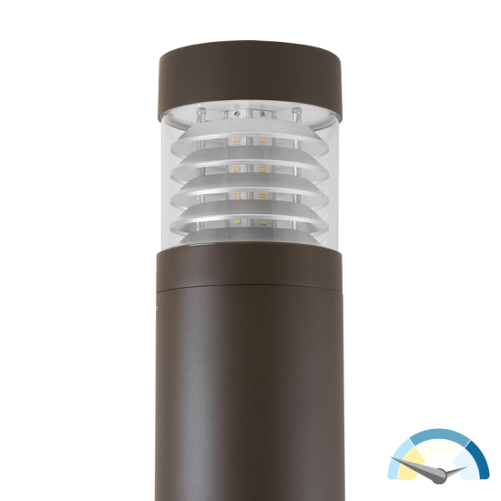 LED SPEC-SELECT™ Bollard Round, Flat Top, Louver, 2860 Lumen Max, Wattage and CCT Selectable, 120-277V