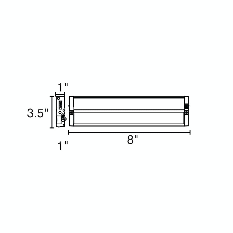 8" LED Undercabinet Bar Light, 4W, 180 Lumens, CCT Selectable, 120V, White or Bronze Finish