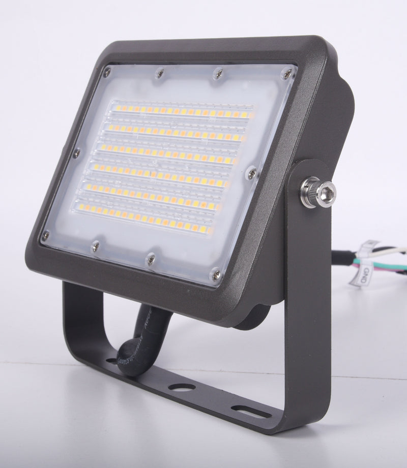 7x7 LED Flood Light With Yoke Mount and Photocell, 30W, 3900 Lumens, 120-277V, CCT Selectable:3000K/4000K/5000K