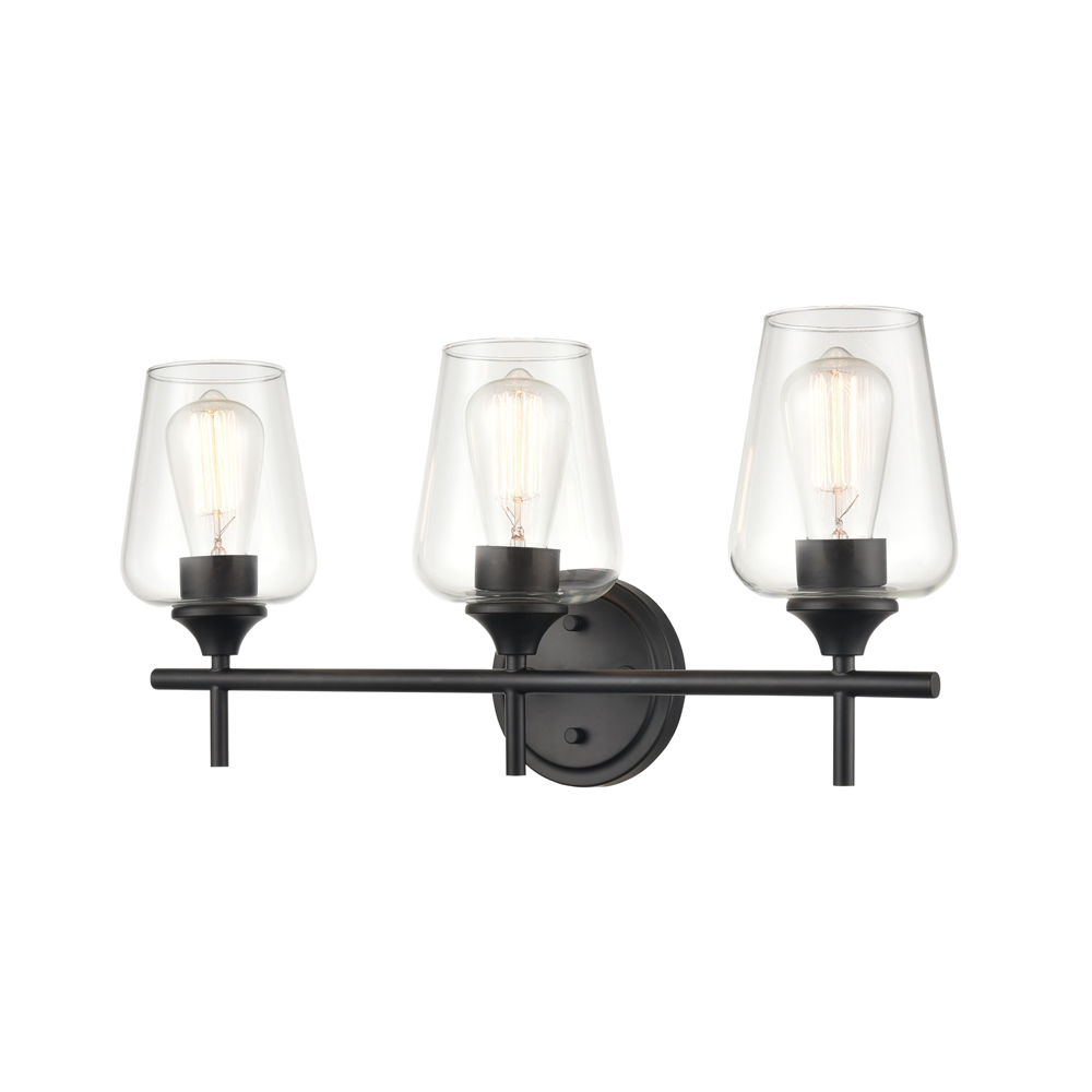 Millennium Lighting, 3 Light Vanity Light, Ashford Collection, Matte Black Finish