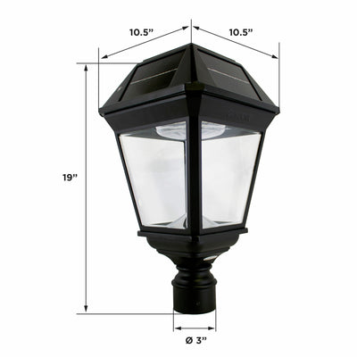 Gama Sonic Imperial III Commercial Solar Post Light, 300 Lumens, CCT Selectable 2700K/6000K