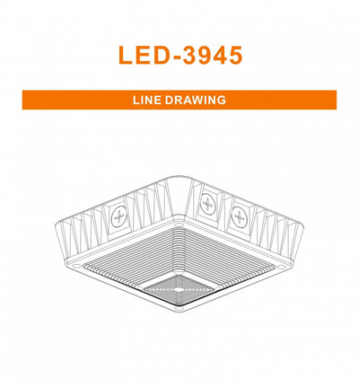 LED Mini Canopy Light, 5451 Lumen Max, Wattage & CCT Selectable, 120-277V