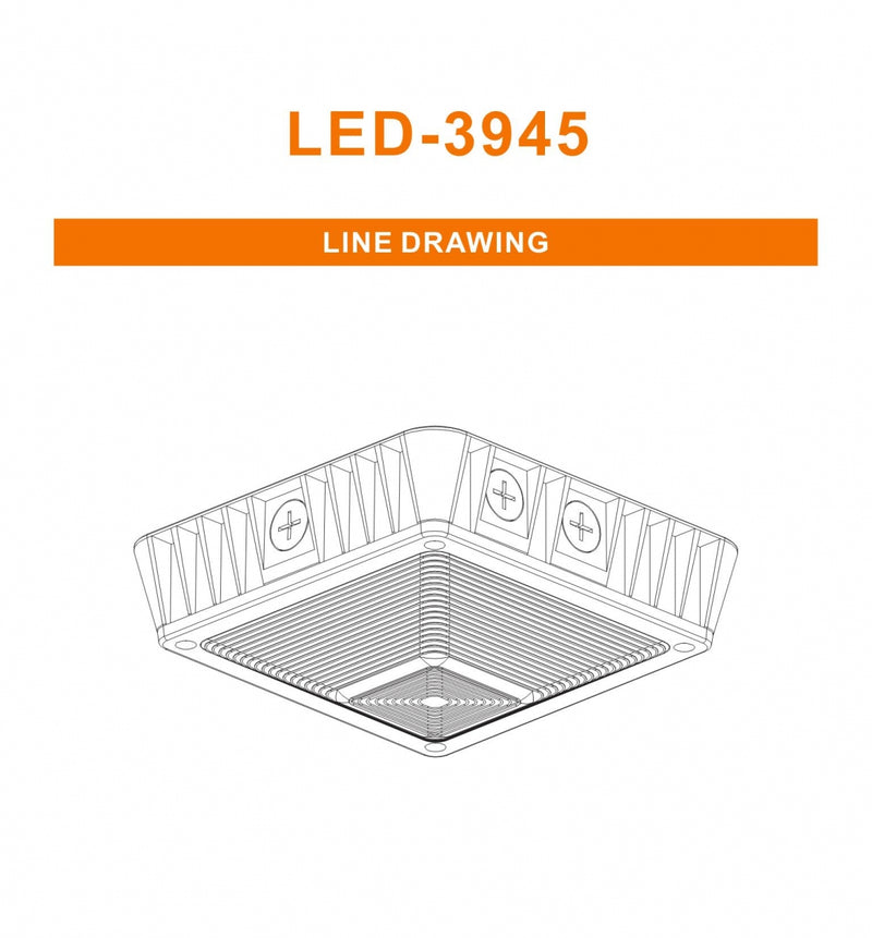 LED Mini Canopy Light, 5451 Lumen Max, Wattage & CCT Selectable, 120-277V