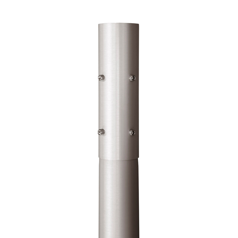 Quick Ship - 12 Foot Round Tapered Anchor Based Aluminum Light Pole, Dark Natural Aluminum Finish