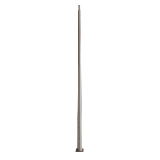 Quick Ship - 12 Foot Round Tapered Anchor Based Aluminum Light Pole, Dark Natural Aluminum Finish