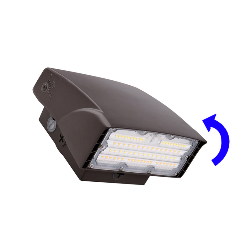 LED Adjustable Wall Pack, 4050 Lumen Max, Wattage and CCT Selectable, Integrated Photocell,120-277V