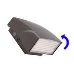 LED Adjustable Wall Pack, 7000 Lumen Max, Wattage and CCT Selectable, Integrated Photocell,120-277V