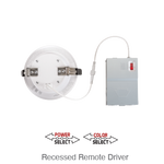 Advanta LED 4 Inch Recessed Downlight with Remote Driver, 1,460 Lumens, Wattage Selectable: 7W/11W/16W, 0-10V Dimming, CCT Selectable: 2700K/3000K/3500K/4000K/5000K, 120-277V