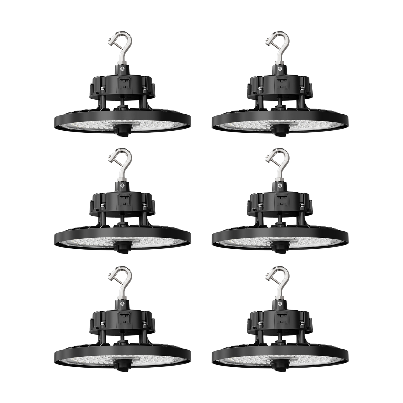 6PK Aries G3 LED UFO High Bay, 21,000 Lumen Max, 80/100/150 Wattage and Selectable, 120-277V, Black Finish, Comparable to 320-400 Watt Fixture