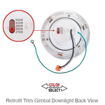 Aviva 4 Inch LED Gimble Down Light Retrofit, 810 Lumens, 8W, 120V, CCT Selectable: 2700K/3000K/3500K/4000K/5000K