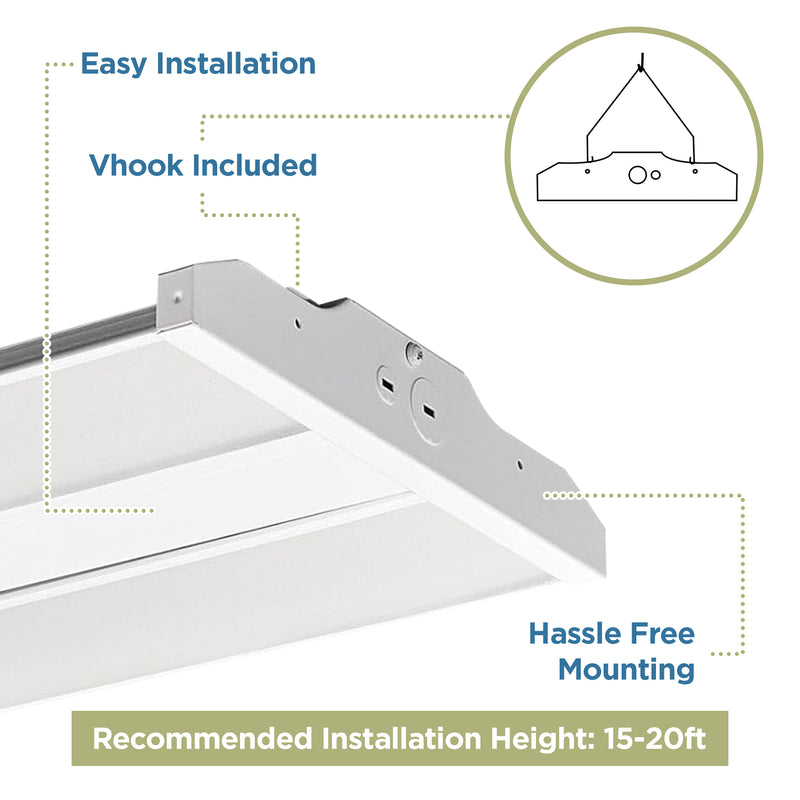 Oslo Compact Linear High Bay Fixture, 23,100 Lumen Max, Wattage and CCT Selectable, 120-277V