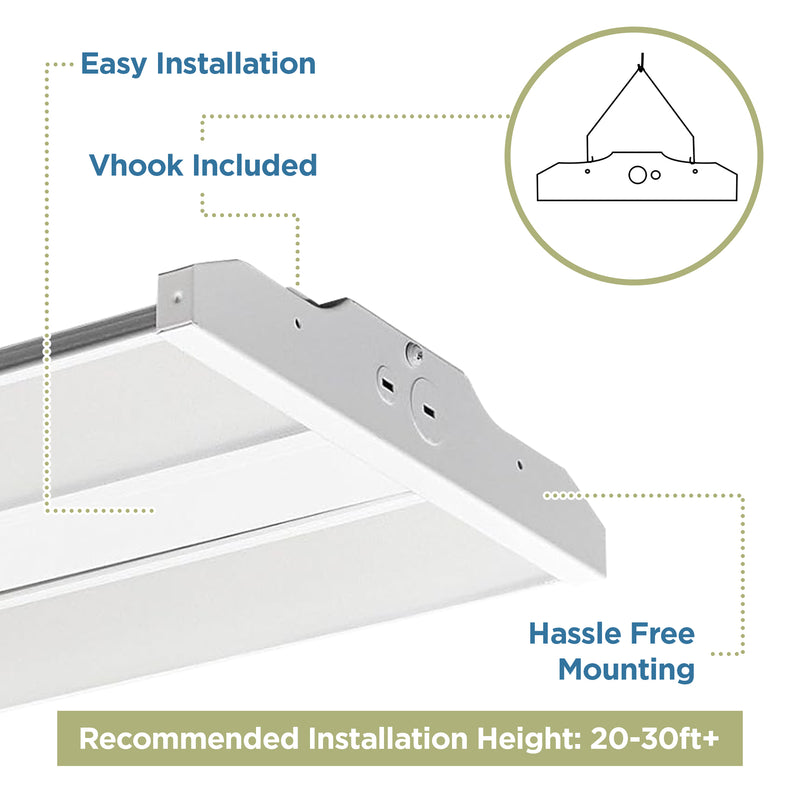 Oslo Compact Linear High Bay Fixture, 42,000 Lumens, Wattage and CCT Selectable, 277-480V