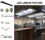 4 FT LED Direct/Indirect Suspended Linear Fixture G2, 6900 Lumen Max, Wattage and CCT Selectable, 120-277V, 5W Emergency Battery Backup Factory Installed, Silver Finish