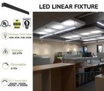 6 FT LED Direct/Indirect Suspended Linear Fixture G2, 7000 Lumen Max, Wattage and CCT Selectable, 120-277V, Black or White Finish