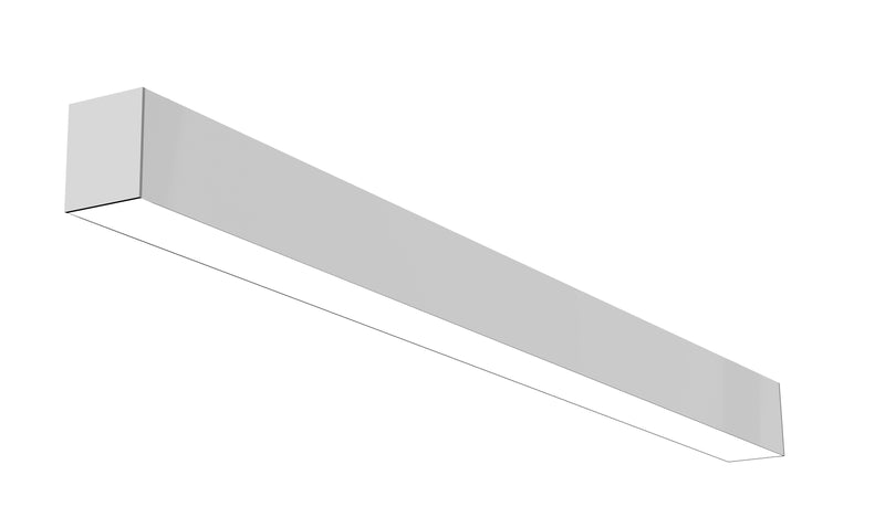 8 FT LED Direct/Indirect Suspended Linear Fixture, 13800 Lumens, Wattage and CCT Selectable, 120-277V, Black, White or Silver Finish