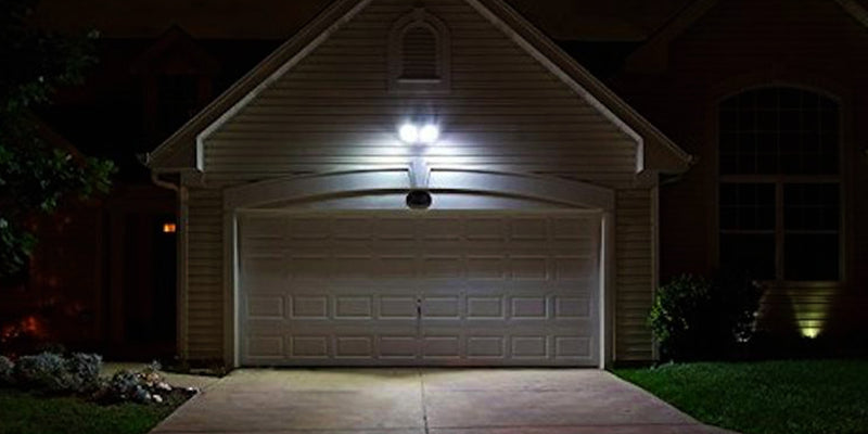 Double Head Security Flood Light, 1400 Lumens, 20W, 3000K or 5000K, 120V, Motion Sensor Option, Black or White Finish