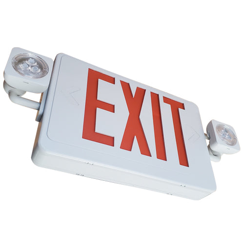 Reduced Profile All LED Exit & Emergency Thermoplastic Combo, Red or Green, White or Black Housing