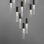 Reeds 12-Light LED Pendant, 4,800 Lumens, 60W, 120-277V, 3000K, Black or Gold finish