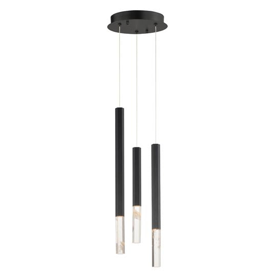 Diaphane 3-Light LED Pendant, 1,200 Lumens, 15W, 120V, 3000K, Black or Gold finish