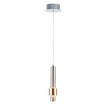 Reveal 1-Light LED Pendant, 480 Lumens, 6W, 3000K CCT, 120V, Satin Nickel / Satin Brass Finish