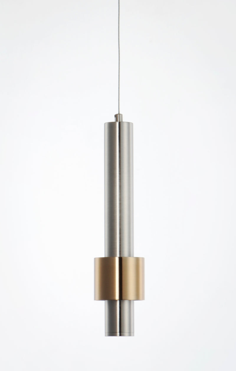 Reveal 1-Light LED Pendant, 480 Lumens, 6W, 3000K CCT, 120V, Satin Nickel / Satin Brass Finish