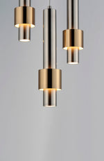 Reveal 3-Light LED Pendant, 1,440 Lumens, 18W, 3000K CCT, 120V, Satin Nickel / Satin Brass Finish