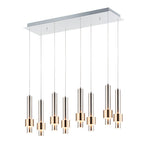 Reveal 8-Light LED Pendant, 3,840 Lumens, 48W, 3000K CCT, 120V, Satin Nickel / Satin Brass Finish