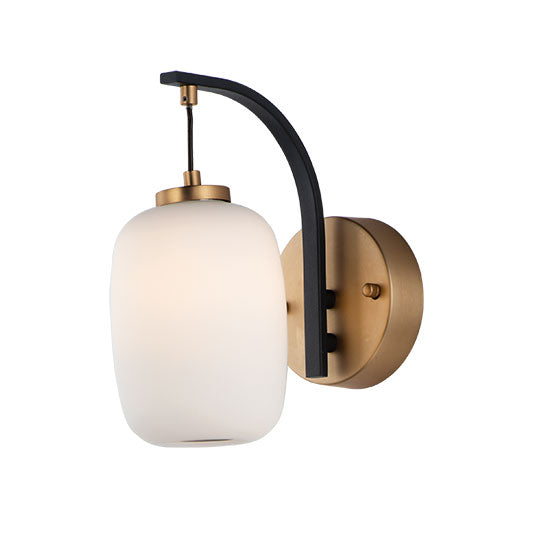 Soji LED Wall Sconce, 480 Lumens, 4W, 3000K CCT, 120V, Black/Gold Finish 10" Height