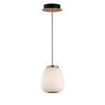 Spherical Soji LED Pendant, 960 Lumens, 8W, 3000K CCT, 120V, Black/Gold Finish 9" Height