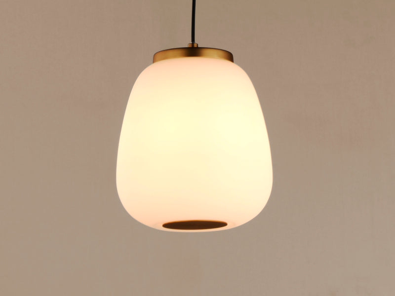 Spherical Soji LED Pendant, 960 Lumens, 8W, 3000K CCT, 120V, Black/Gold Finish 9" Height