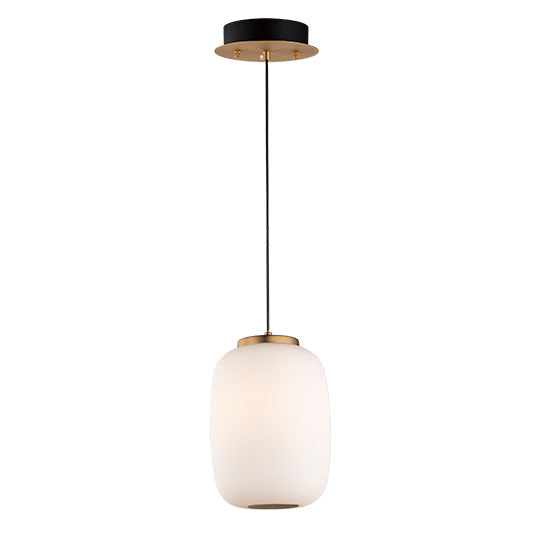 Soji LED Pendant, 960 Lumens, 8W, 3000K CCT, 120V, Black/Gold Finish