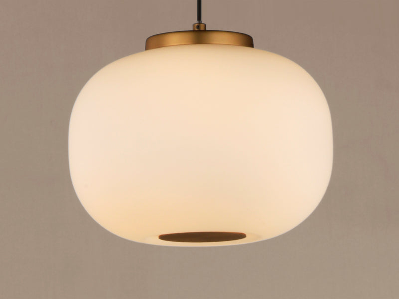 Spherical Soji LED Pendant, 960 Lumens, 8W, 3000K CCT, 120V, Black/Gold Finish 11" Height