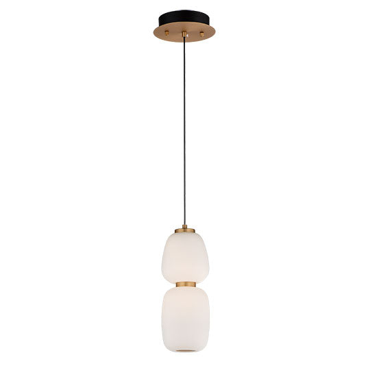 Soji 2-Light LED Pendant, 960 Lumens, 14W, 3000K CCT, 120V, Black/Gold Finish