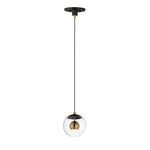 7" Nucleus LED Pendant, 480 Lumens, 8W, 3000K CCT, 120V, Black/Natural Aged Brass Finish